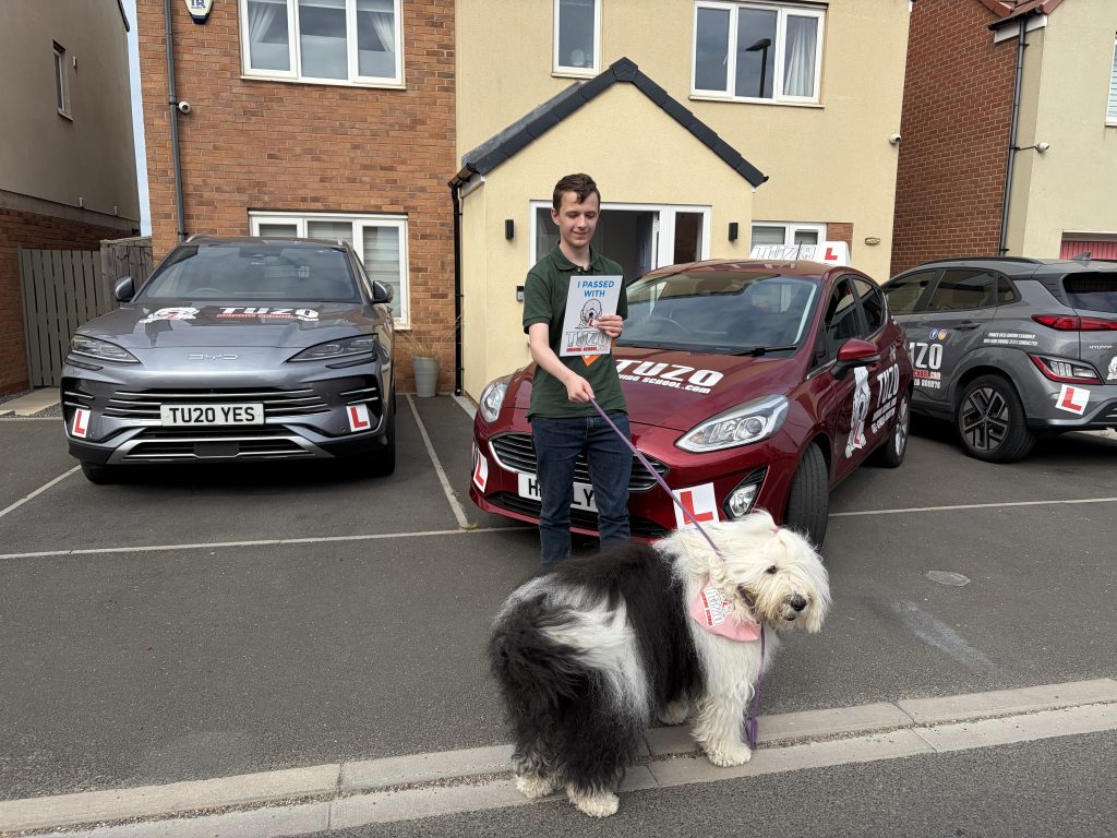 Lukas after passing their driving test